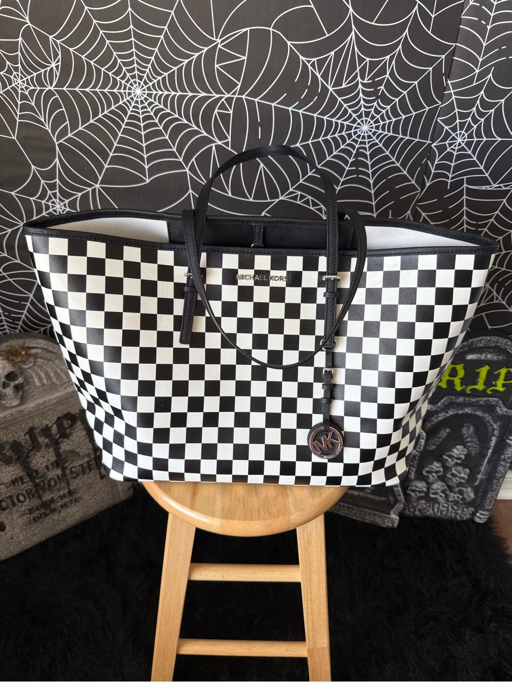 MICHAEL KORS Checkered Tote